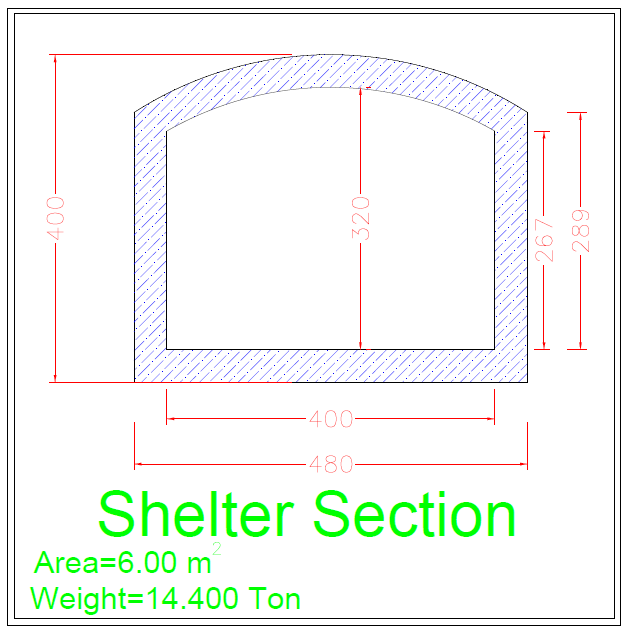 مقطع پناهگاه 4 متری