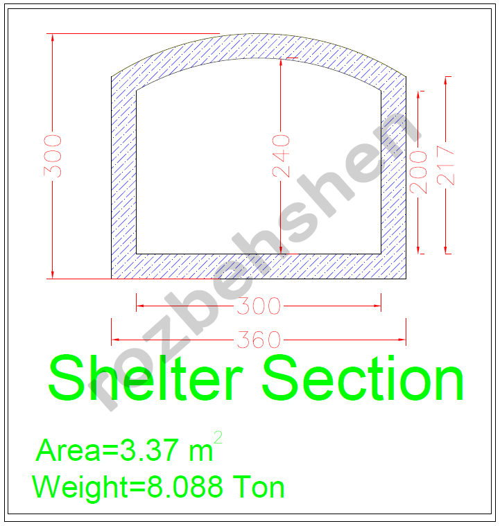 مقطع پناهگاه 3 متری
